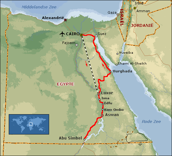 Kaart van de afgelegde route