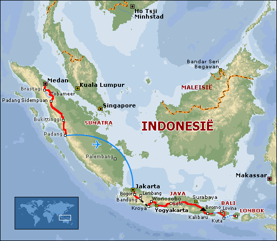Kaart van de afgelegde route